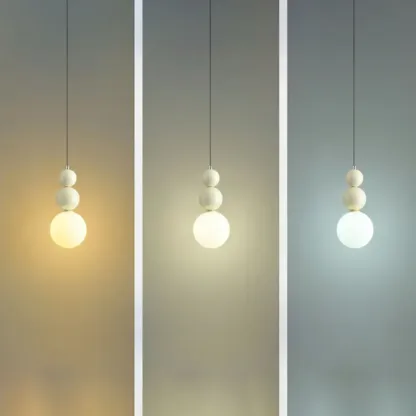 Nordic Frosted Glass Globe Ceiling Light with Extended Cord Image - 13