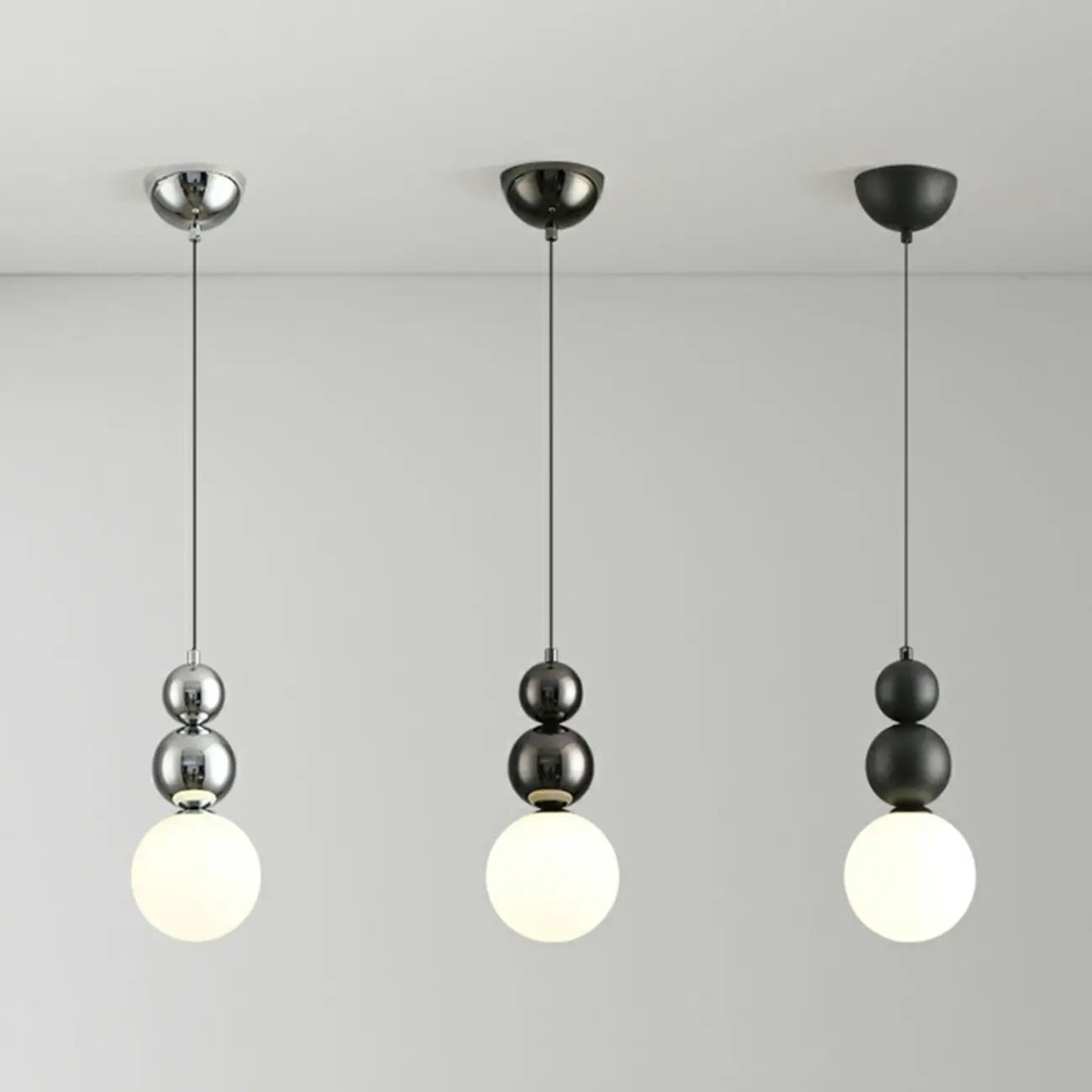 Nordic Frosted Glass Globe Ceiling Light with Extended Cord Image - 14 | homeyfad