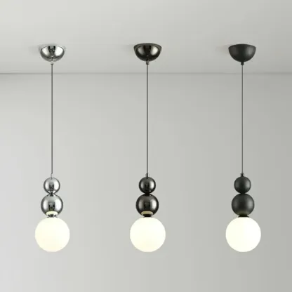 Nordic Frosted Glass Globe Ceiling Light with Extended Cord Image - 14