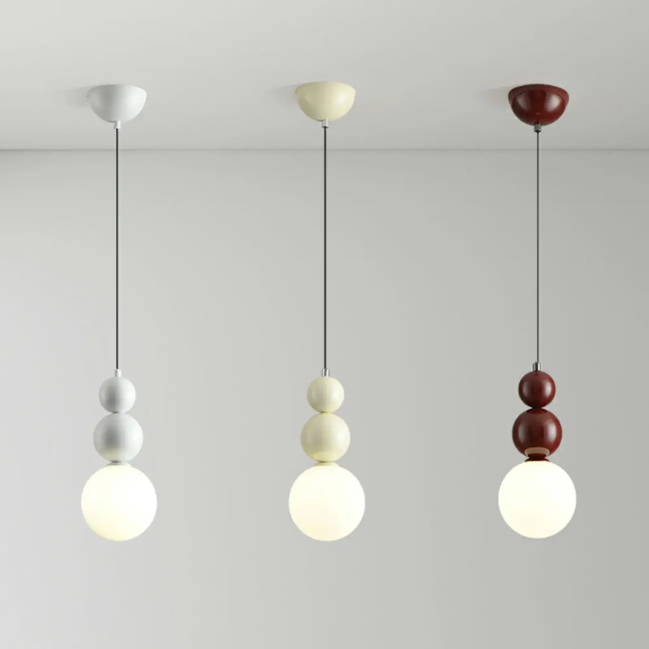 Nordic Frosted Glass Globe Ceiling Light with Extended Cord Image - 15 | homeyfad