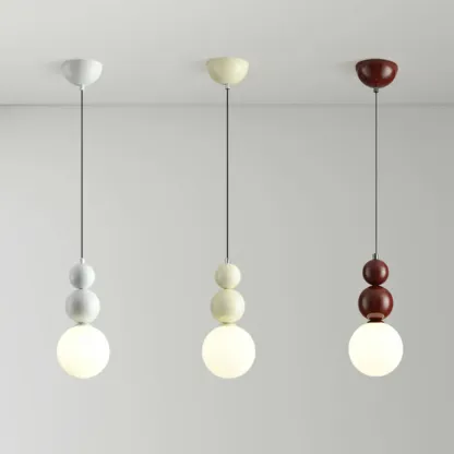 Nordic Frosted Glass Globe Ceiling Light with Extended Cord Image - 15