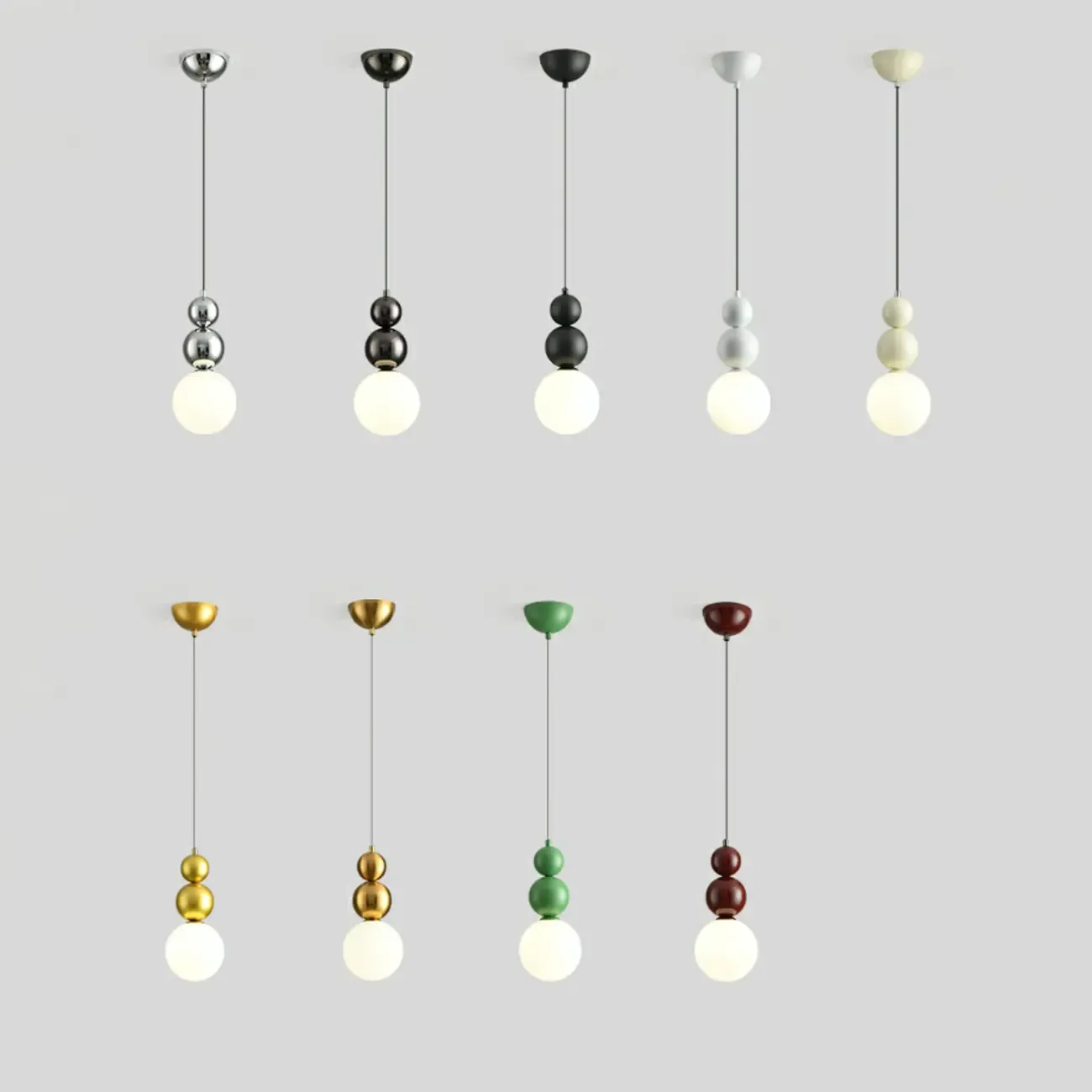 Nordic Frosted Glass Globe Ceiling Light with Extended Cord Image - 17