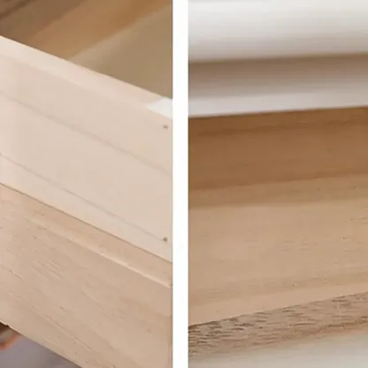 1-Drawer Brown Wood End Table for Small Space with Shelf Image - 11