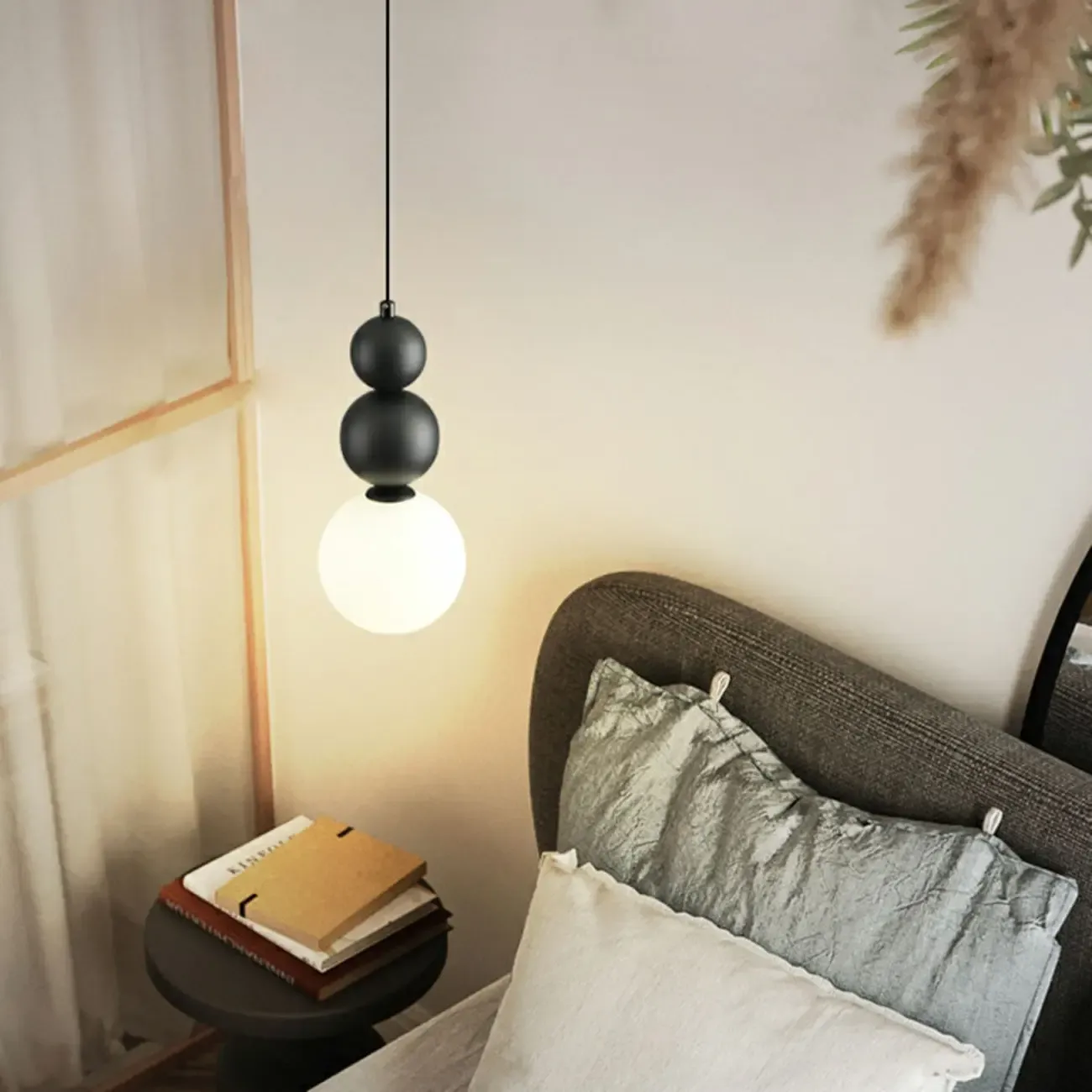 Nordic Frosted Glass Globe Ceiling Light with Extended Cord Image - 23