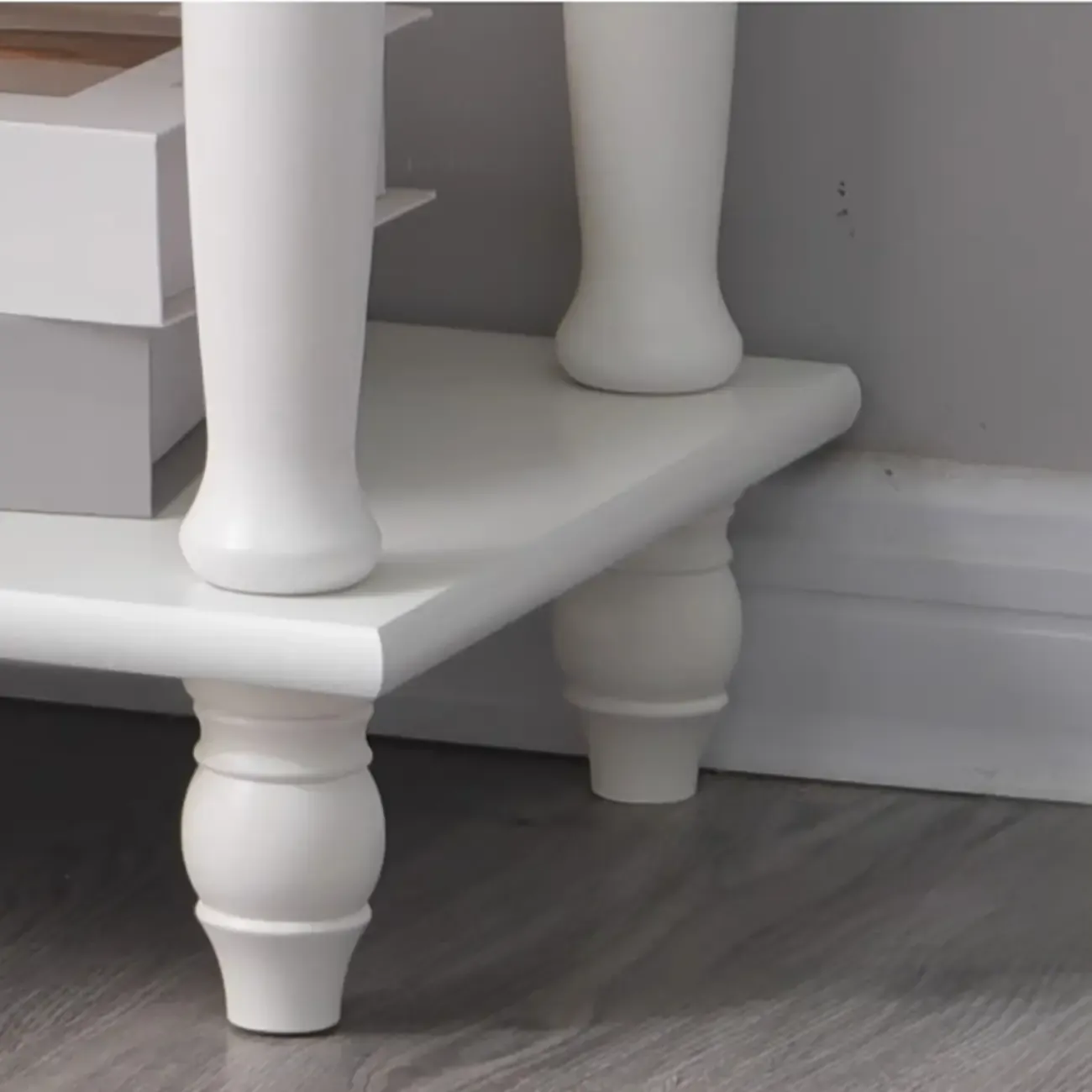 1-Drawer Brown Wood End Table for Small Space with Shelf Image - 9