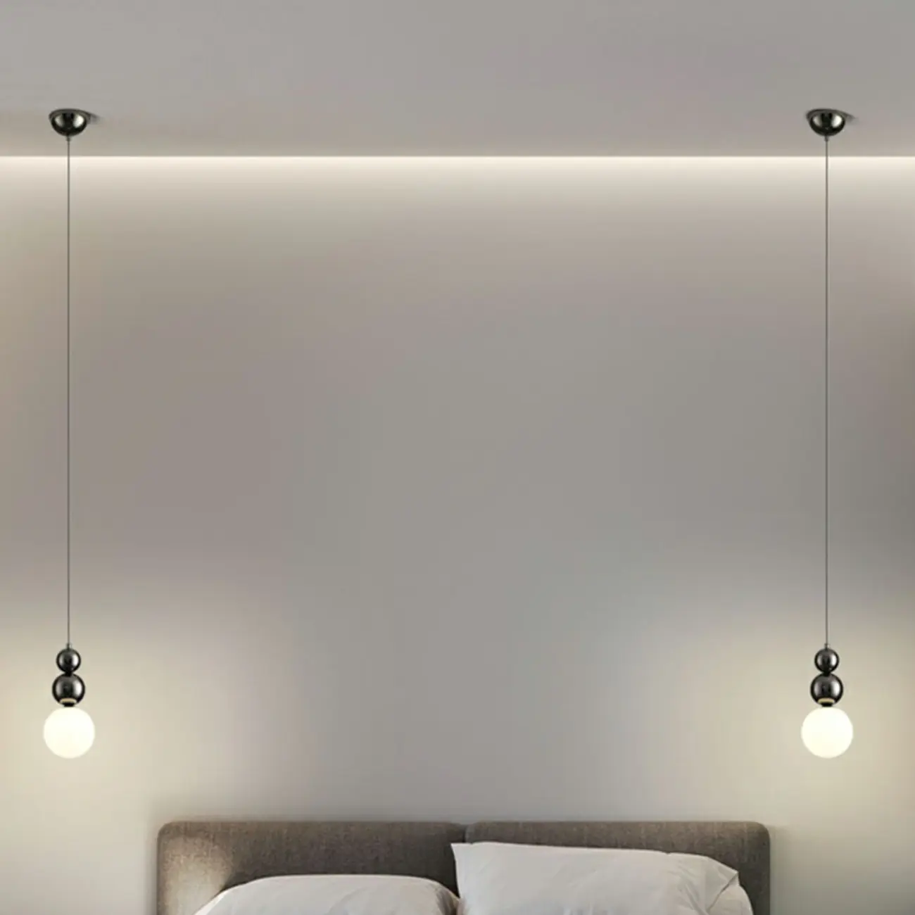 Nordic Frosted Glass Globe Ceiling Light with Extended Cord Image - 25 | homeyfad