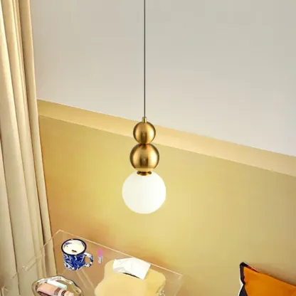 Nordic Frosted Glass Globe Ceiling Light with Extended Cord Image - 26