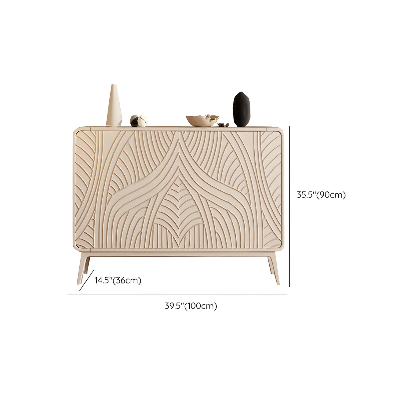 Modern White Wooden Sideboard with Artistic Doors #size | homeyfad