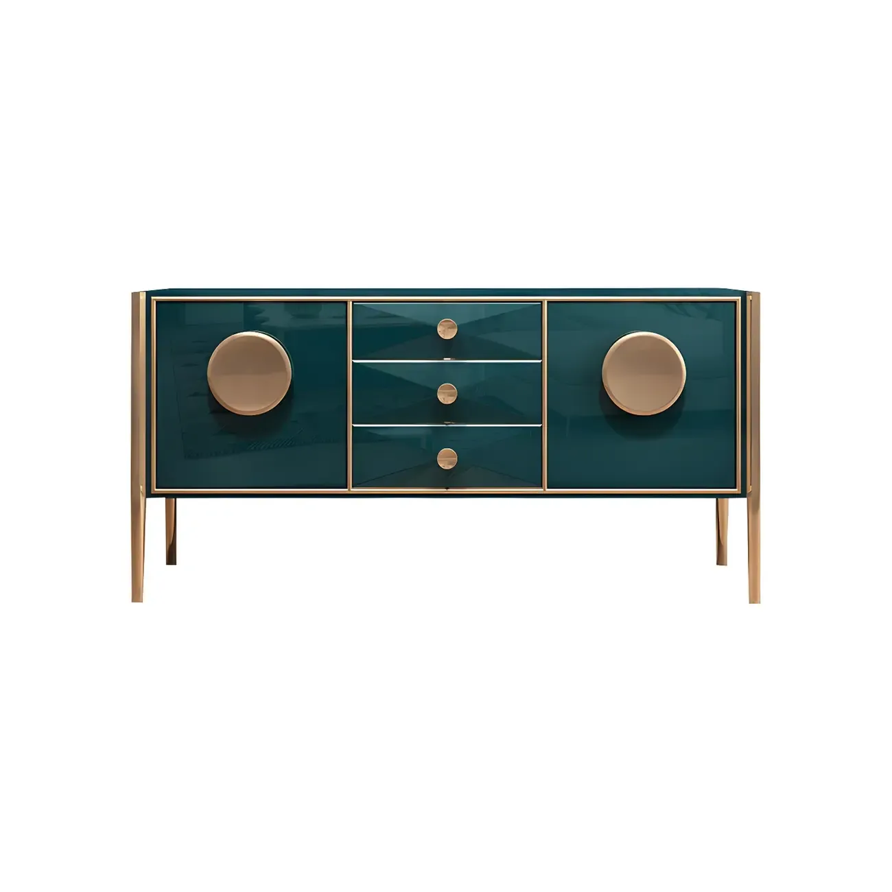 47" Luxury Green Wooden Buffet Sideboard with Drawers | HomeyFad