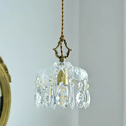Elegant Clear Crystal Chandelier with Luxurious Accents for Living Room Image - 5