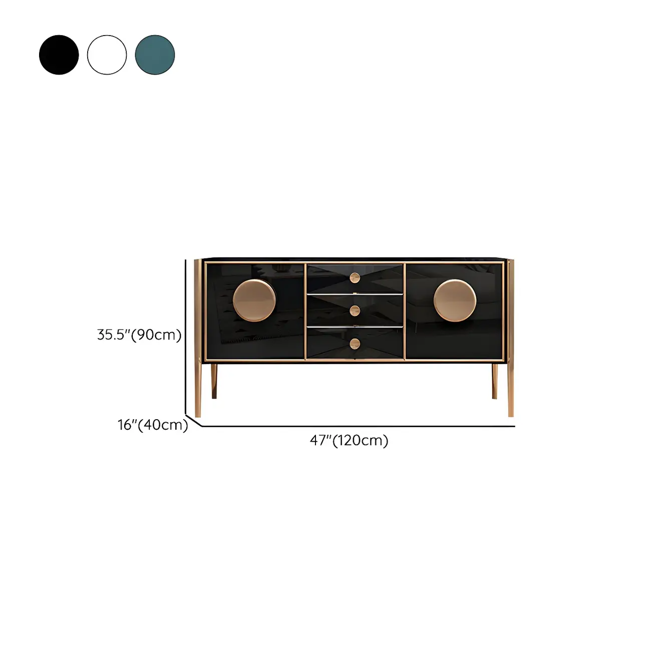 Modern Glossy Wooden Buffet Table with Drawers & Cabinets #size | homeyfad