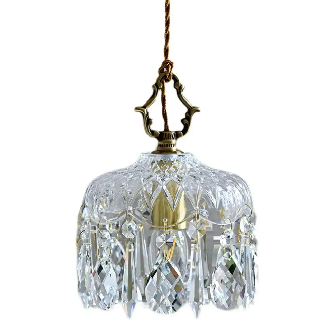 Elegant Clear Crystal Chandelier with Luxurious Accents for Living Room Image - 7