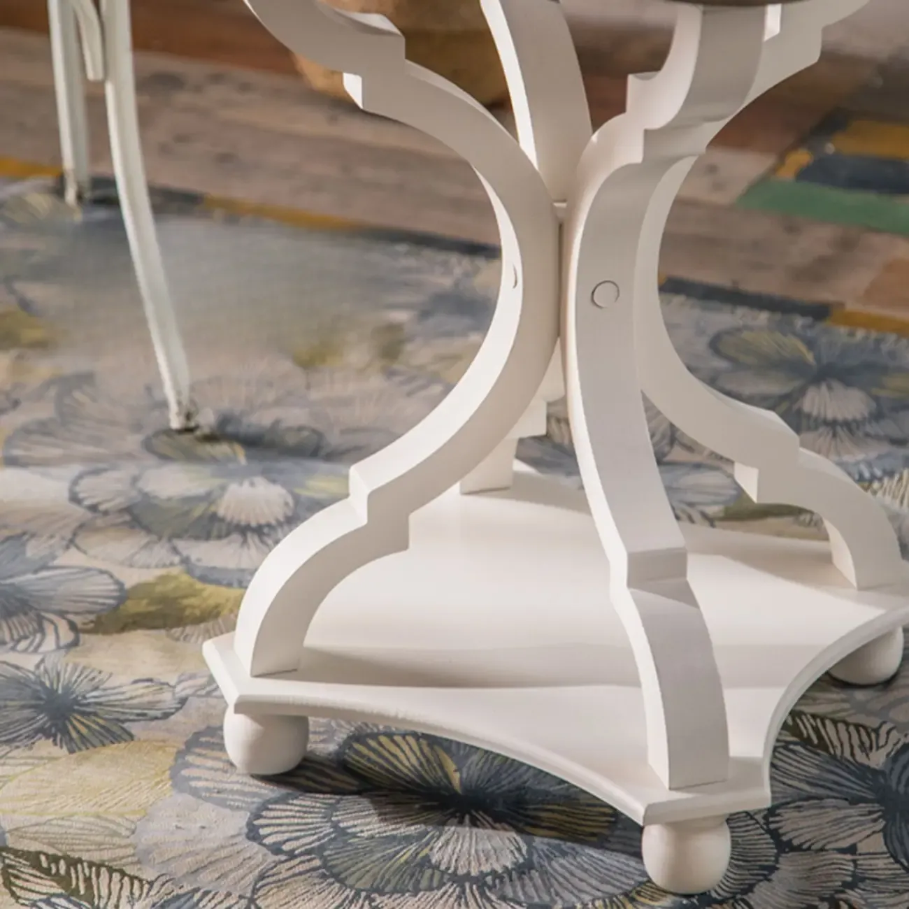 Rustic Wood Accent Side Table with Tray Top for Living Room Image - 9