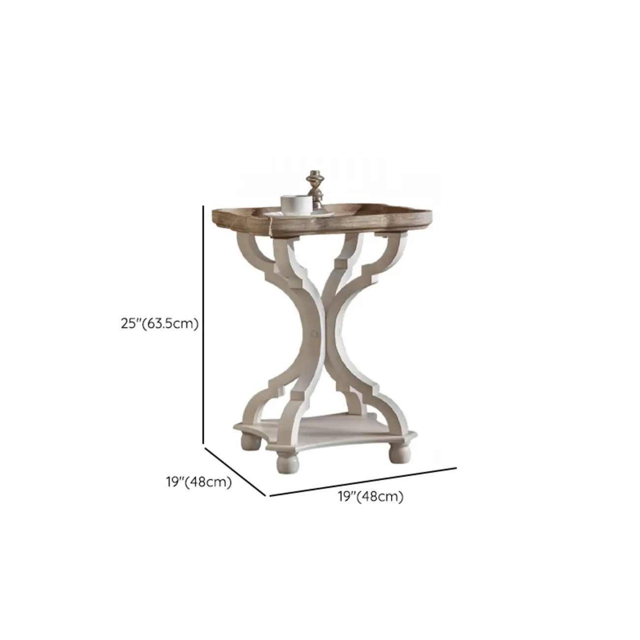 Rustic Wood Accent Side Table with Tray Top for Living Room #size | homeyfad