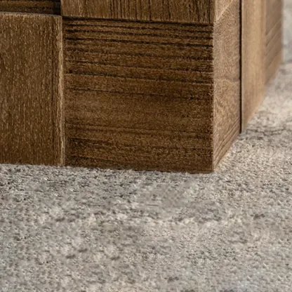 Rectangle Wood Drum End Table with Storage for Living Room Image - 10