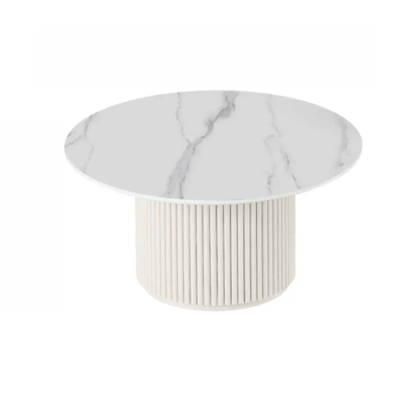 Modern White Nesting Coffee Table Set in Round Design Image - 10