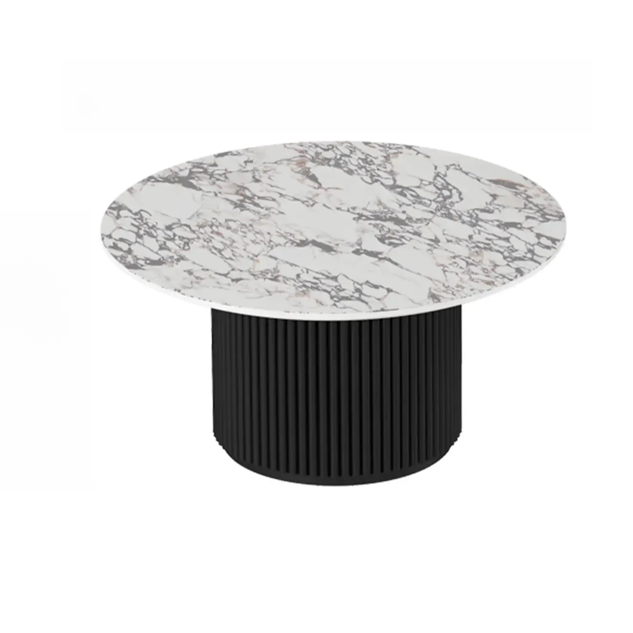 Modern White Nesting Coffee Table Set in Round Design Image - 12
