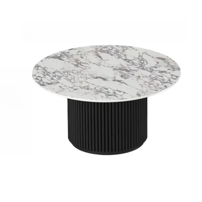 Modern White Nesting Coffee Table Set in Round Design Image - 12