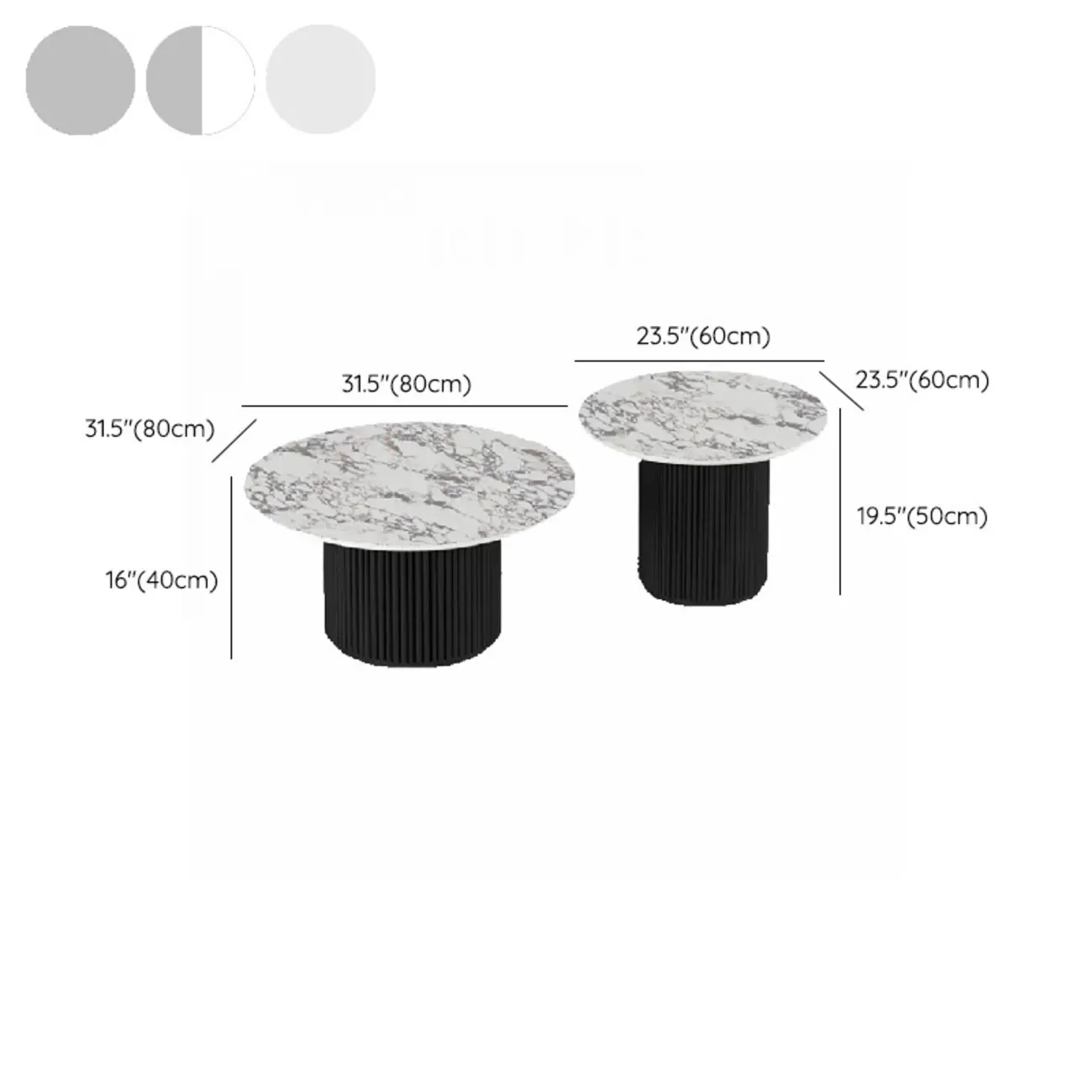 Modern White Nesting Coffee Table Set in Round Design Image - 21 | homeyfad