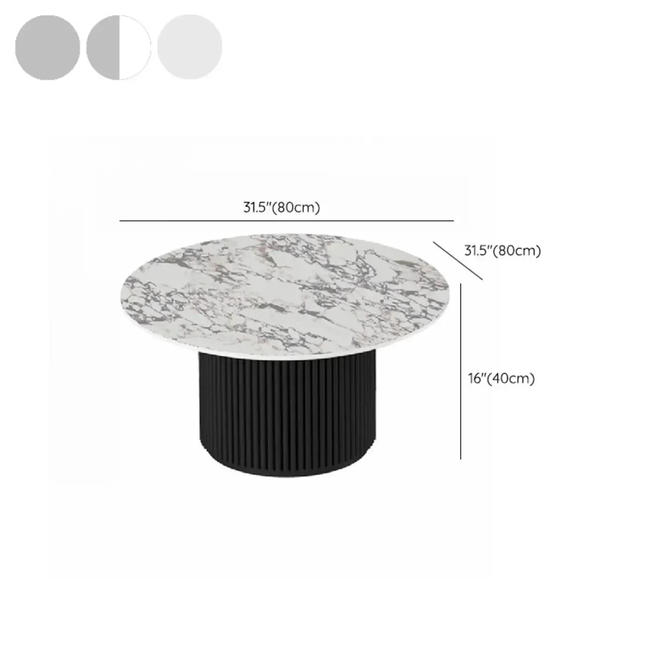 Modern White Nesting Coffee Table Set in Round Design Image - 25