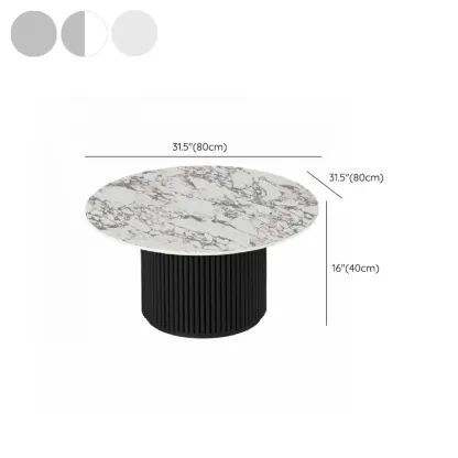 Modern White Nesting Coffee Table Set in Round Design Image - 25