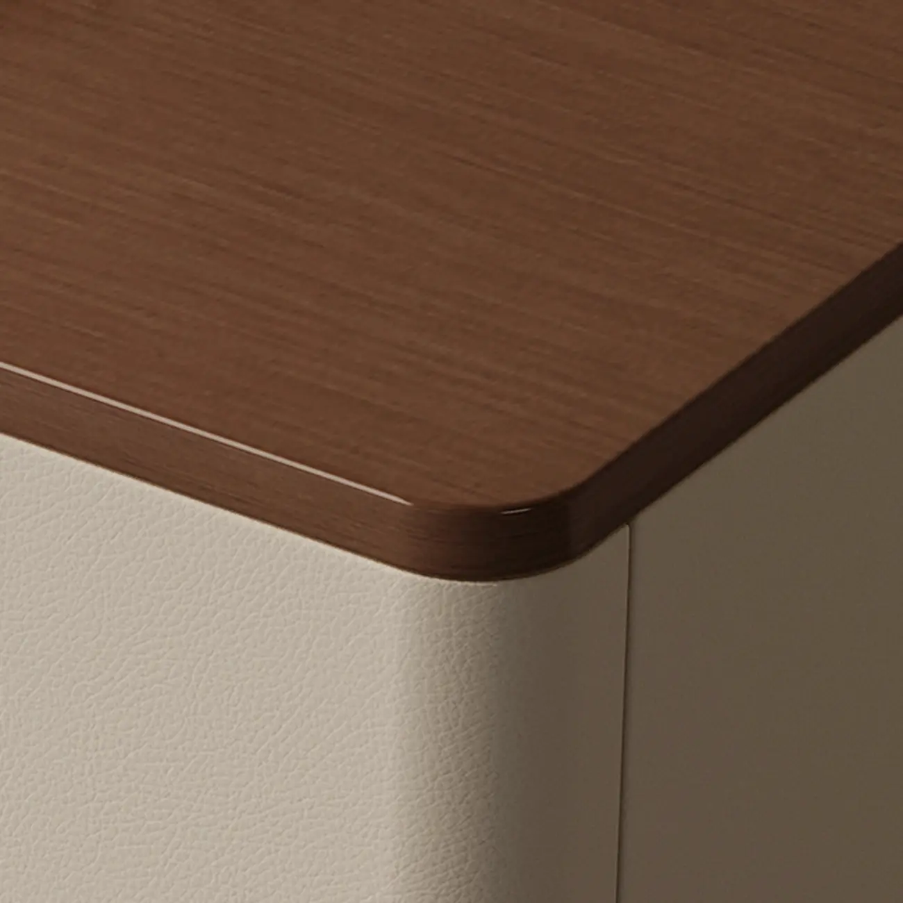 Modern Wooden Bedside Cabinet with Dual Drawers in Cream Image - 6 | homeyfad