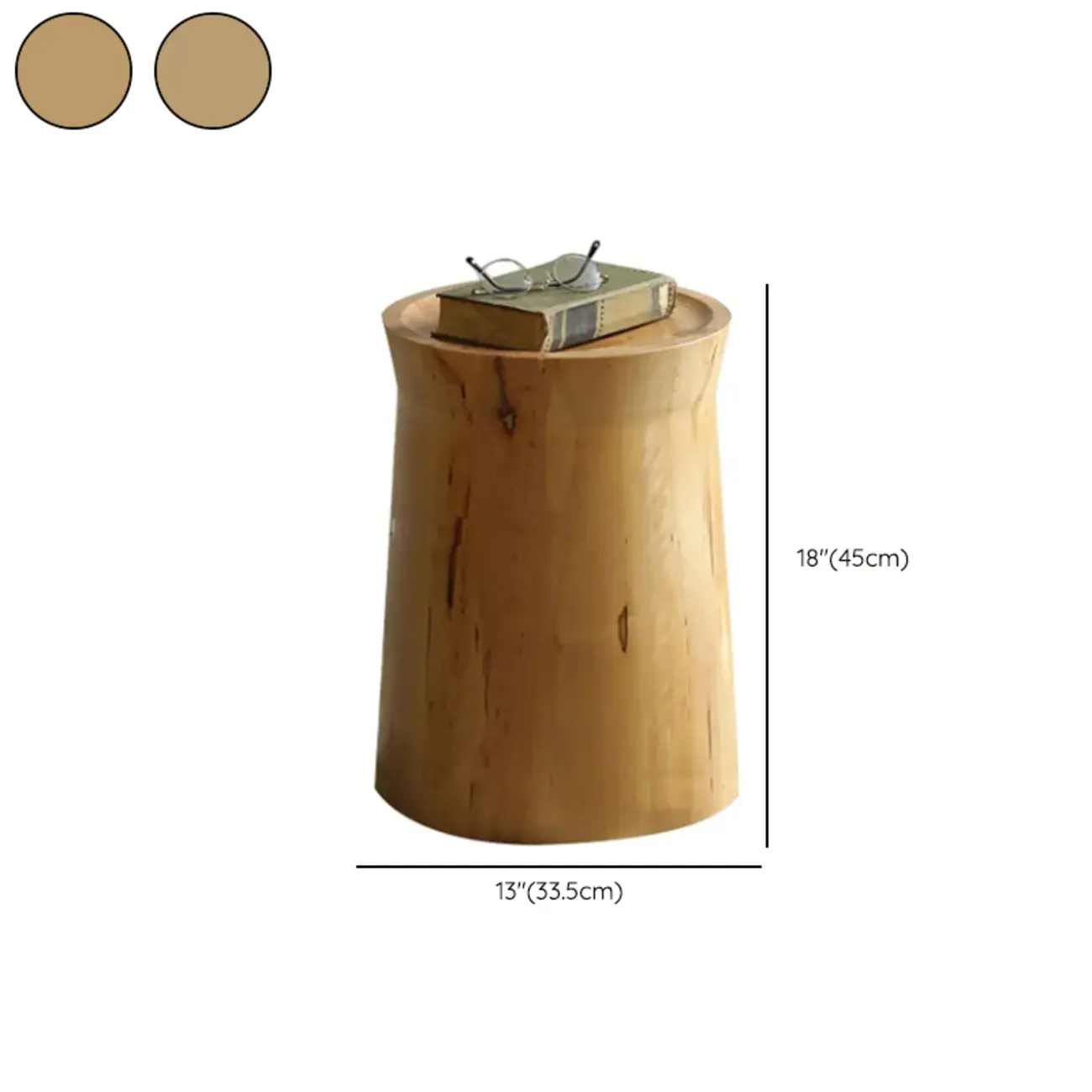 Natural Wood Small Round End Table for Living Room #size | homeyfad