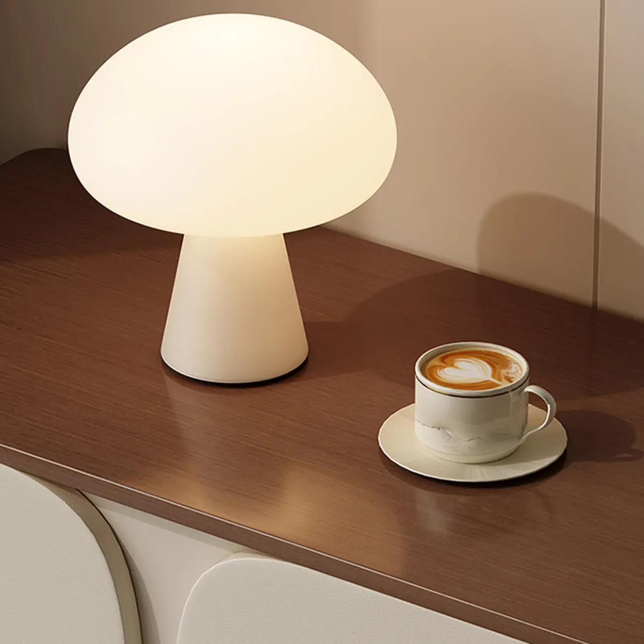 Modern Wooden Bedside Cabinet with Dual Drawers in Cream Image - 8 | homeyfad