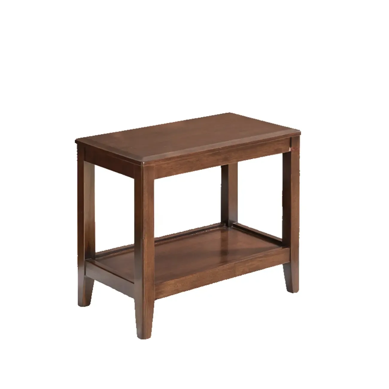 Modern Brown Wood End Table with Storage for Living Room Image - 6