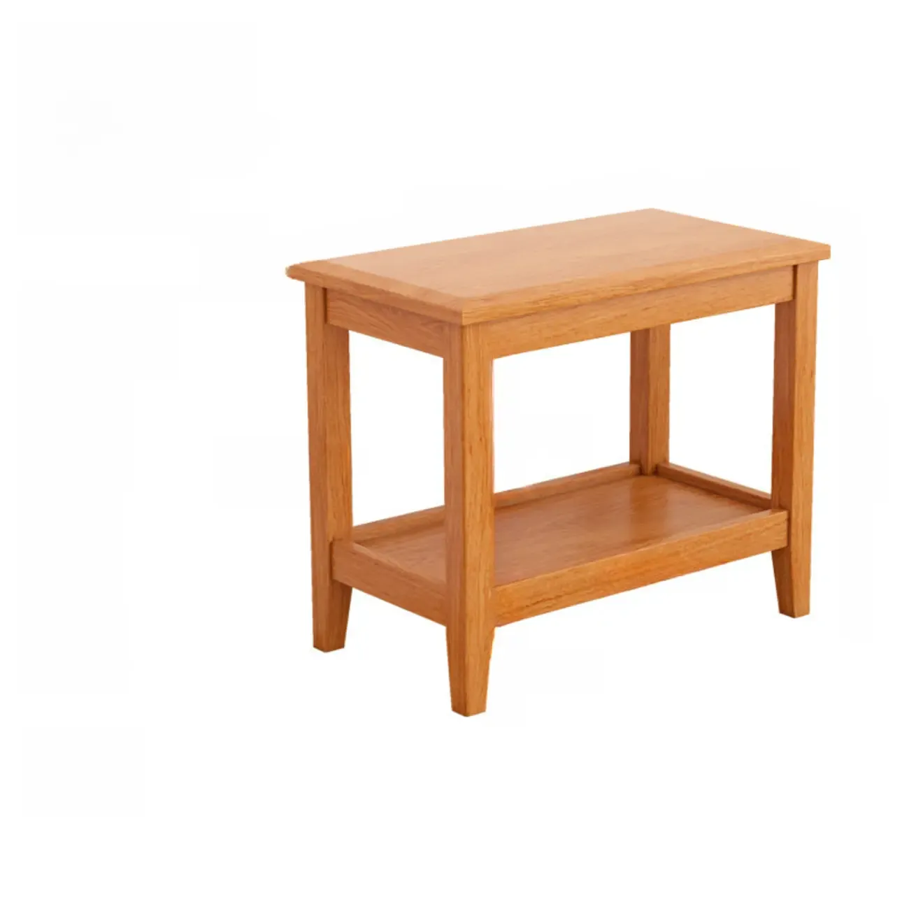 Modern Brown Wood End Table with Storage for Living Room Image - 7