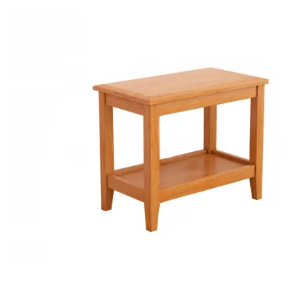 Modern Brown Wood End Table with Storage for Living Room Image - 7