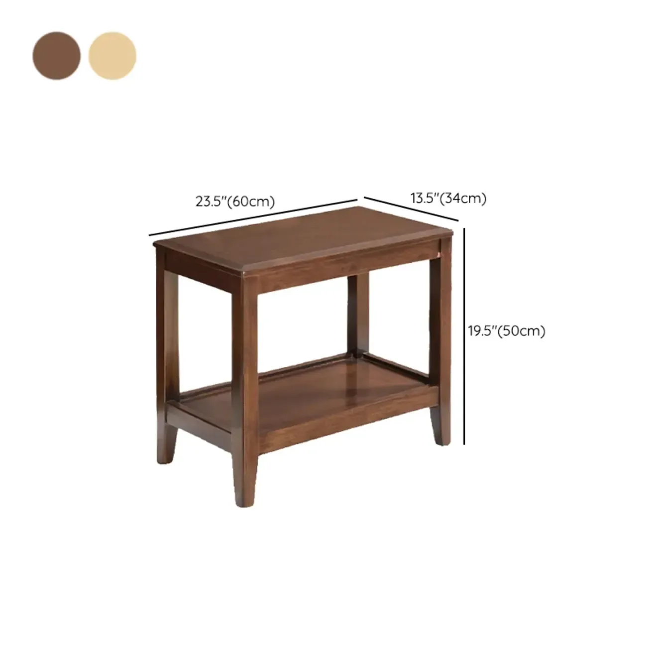 Modern Brown Wood End Table with Storage for Living Room Image - 14