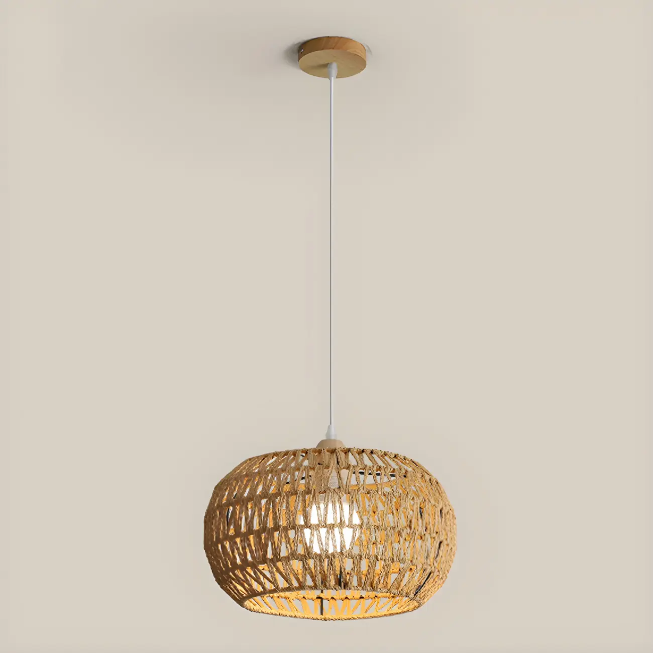 Natural Brown Rattan Pendant Lantern for Modern Dining Decor Image - 5 | homeyfad
