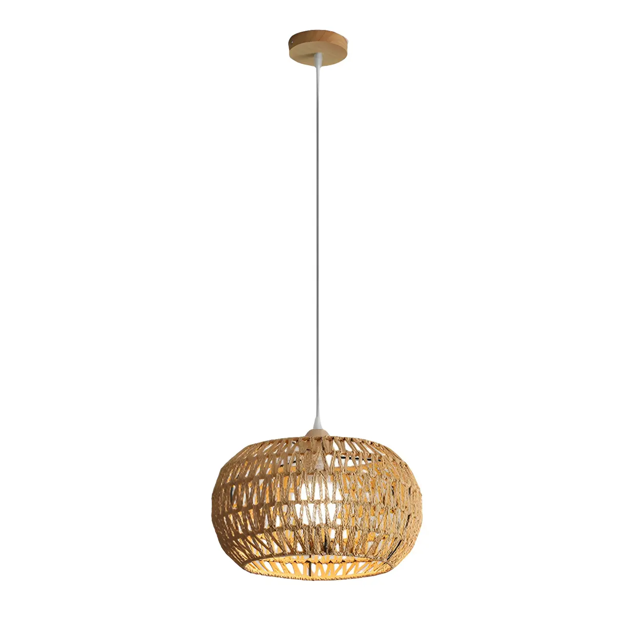 Natural Brown Rattan Pendant Lantern for Modern Dining Decor Image - 6 | homeyfad