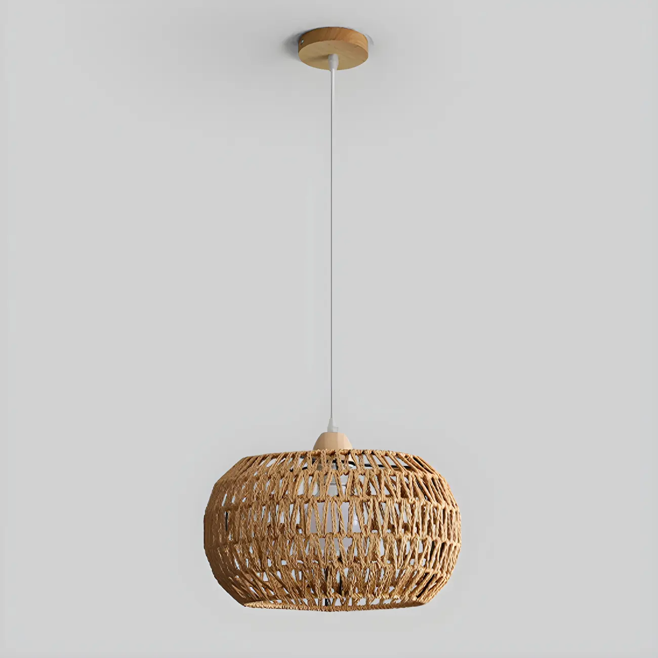Natural Brown Rattan Pendant Lantern for Modern Dining Decor Image - 7 | homeyfad