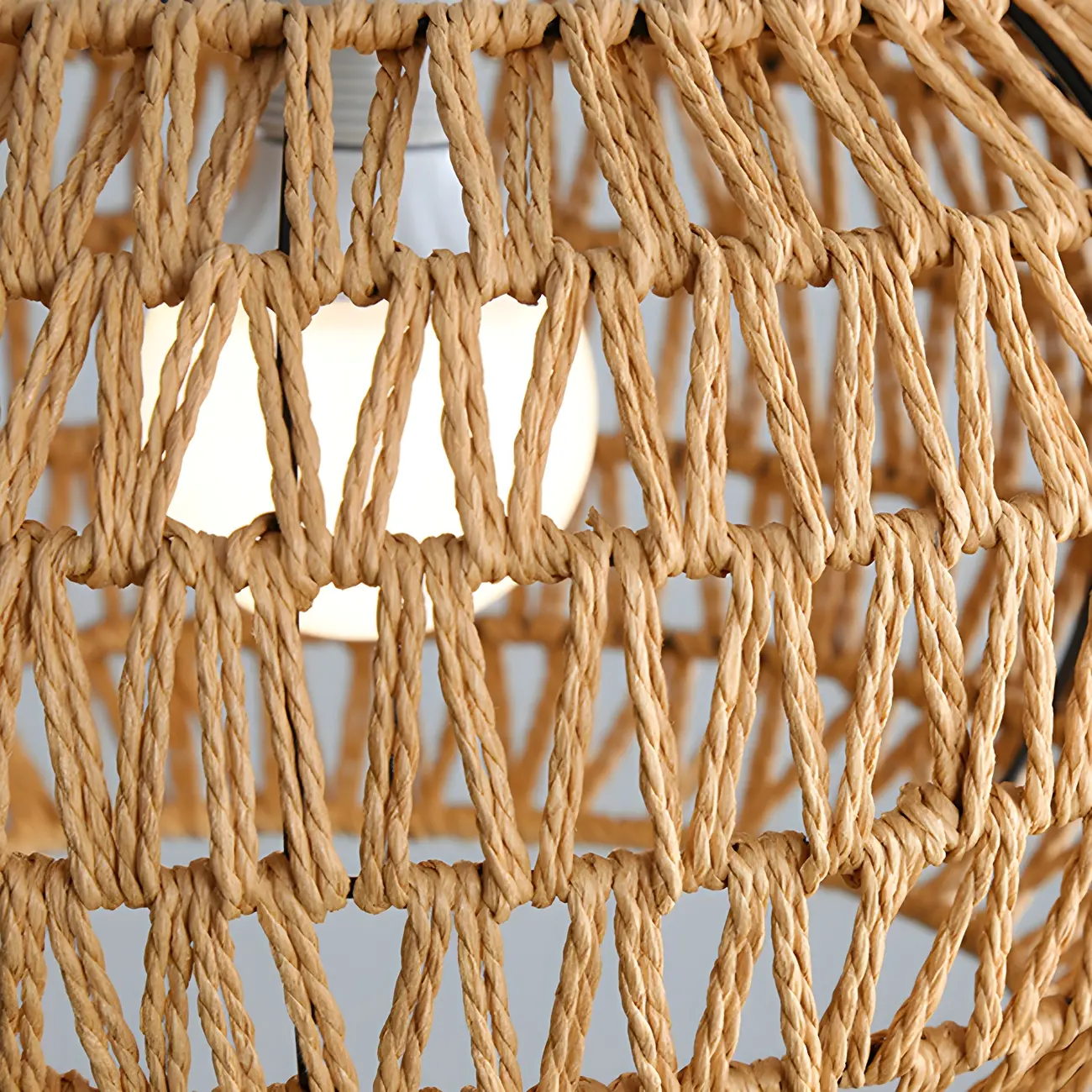 Natural Brown Rattan Pendant Lantern for Modern Dining Decor Image - 9 | homeyfad