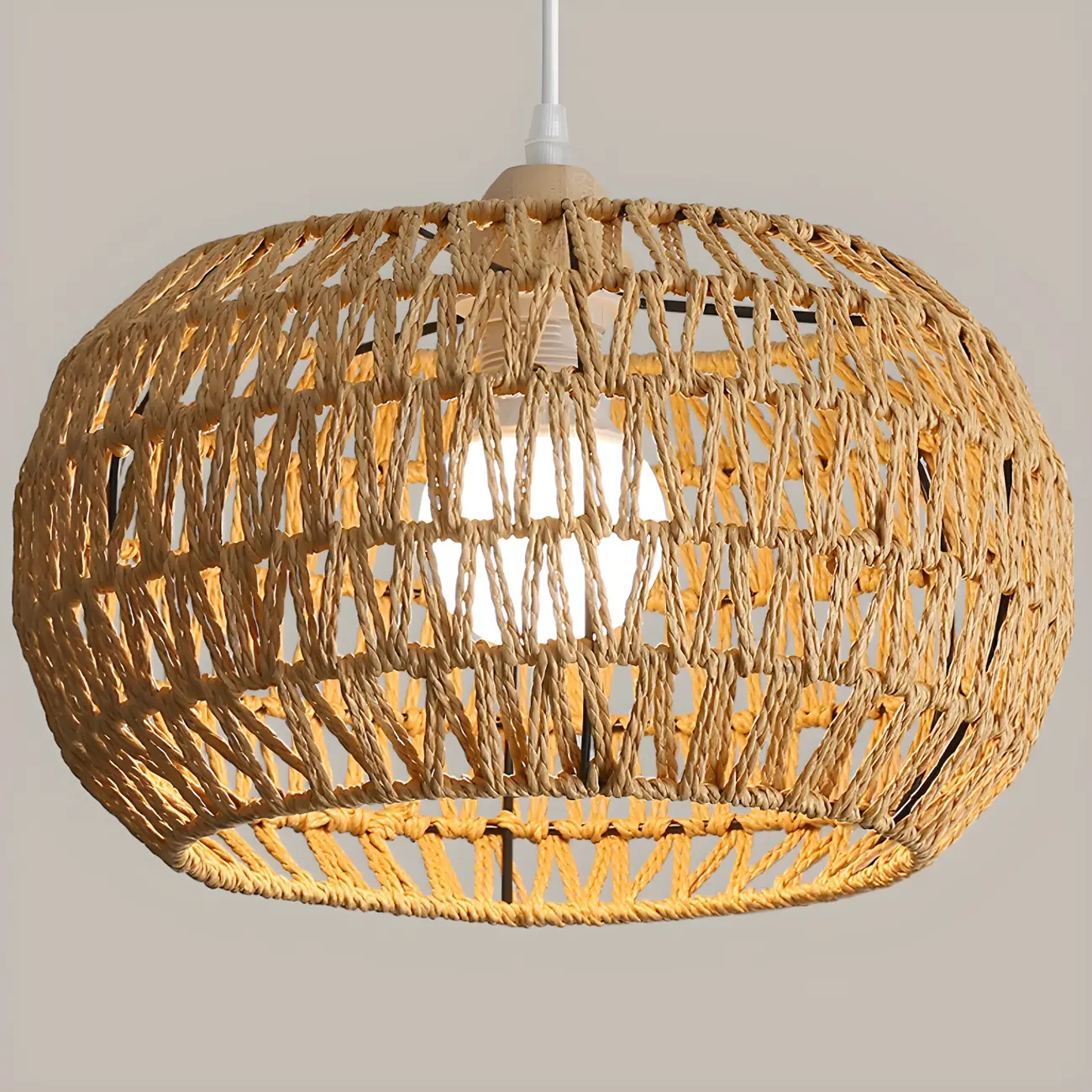 Natural Brown Rattan Pendant Lantern for Modern Dining Decor Image - 10 | homeyfad