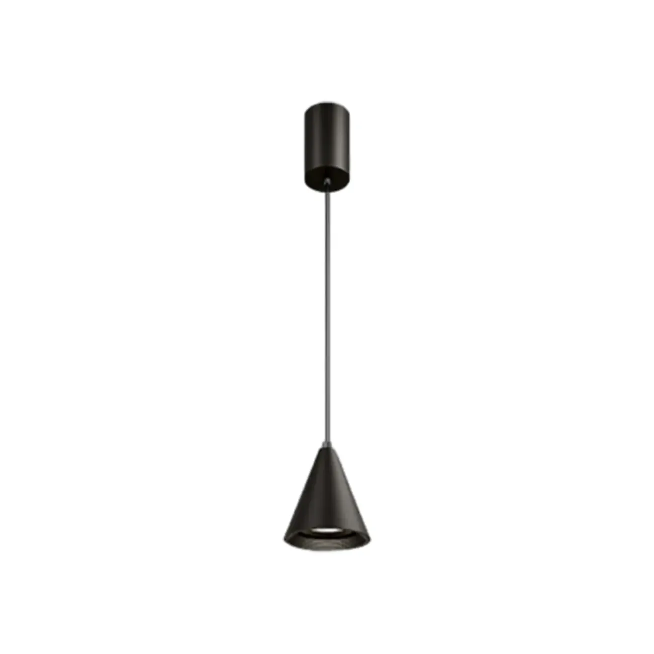 Modern Black and White Metal Cone Pendant Light with Long Cord Image - 5