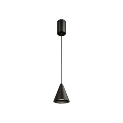 Modern Black and White Metal Cone Pendant Light with Long Cord Image - 5