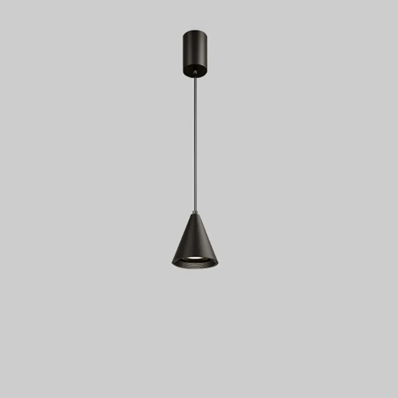 Modern Black and White Metal Cone Pendant Light with Long Cord Image - 6