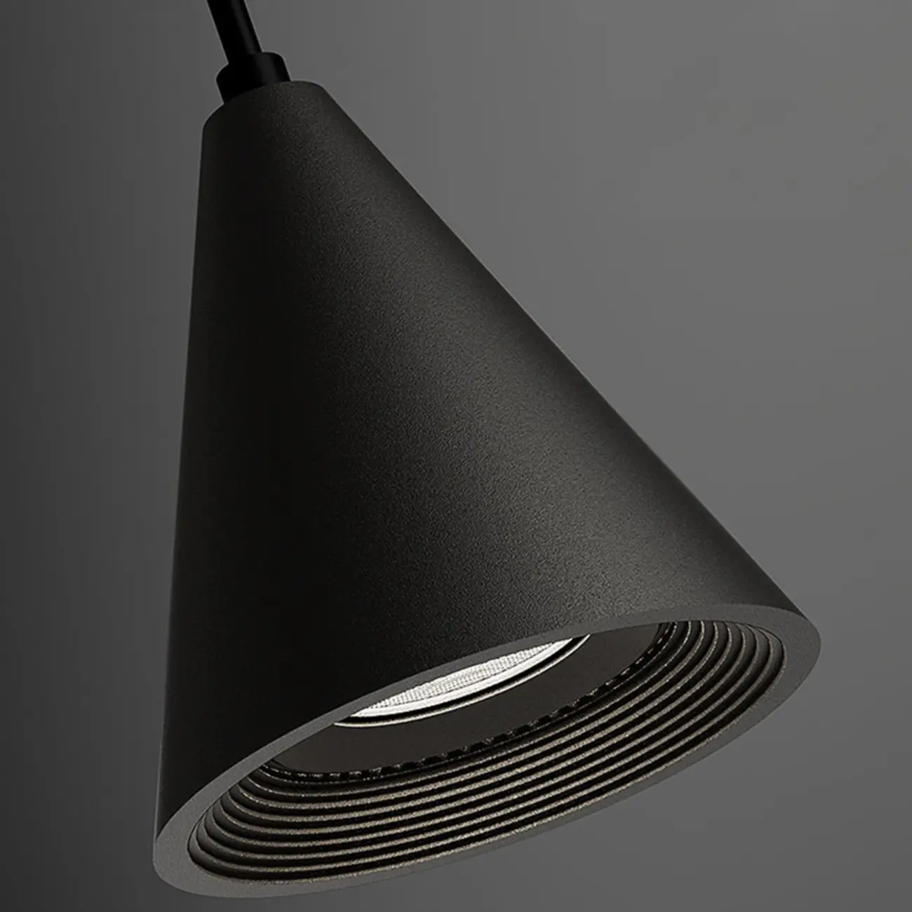 Modern Black and White Metal Cone Pendant Light with Long Cord Image - 12 | homeyfad