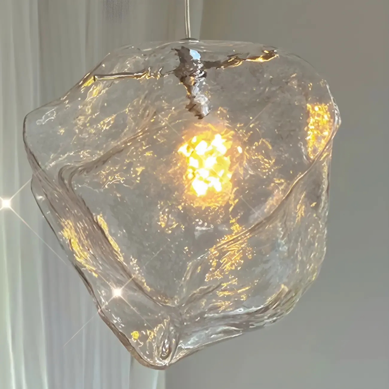 Irregular Cube Crystal Pendant Light for Modern Home Decor Image - 5