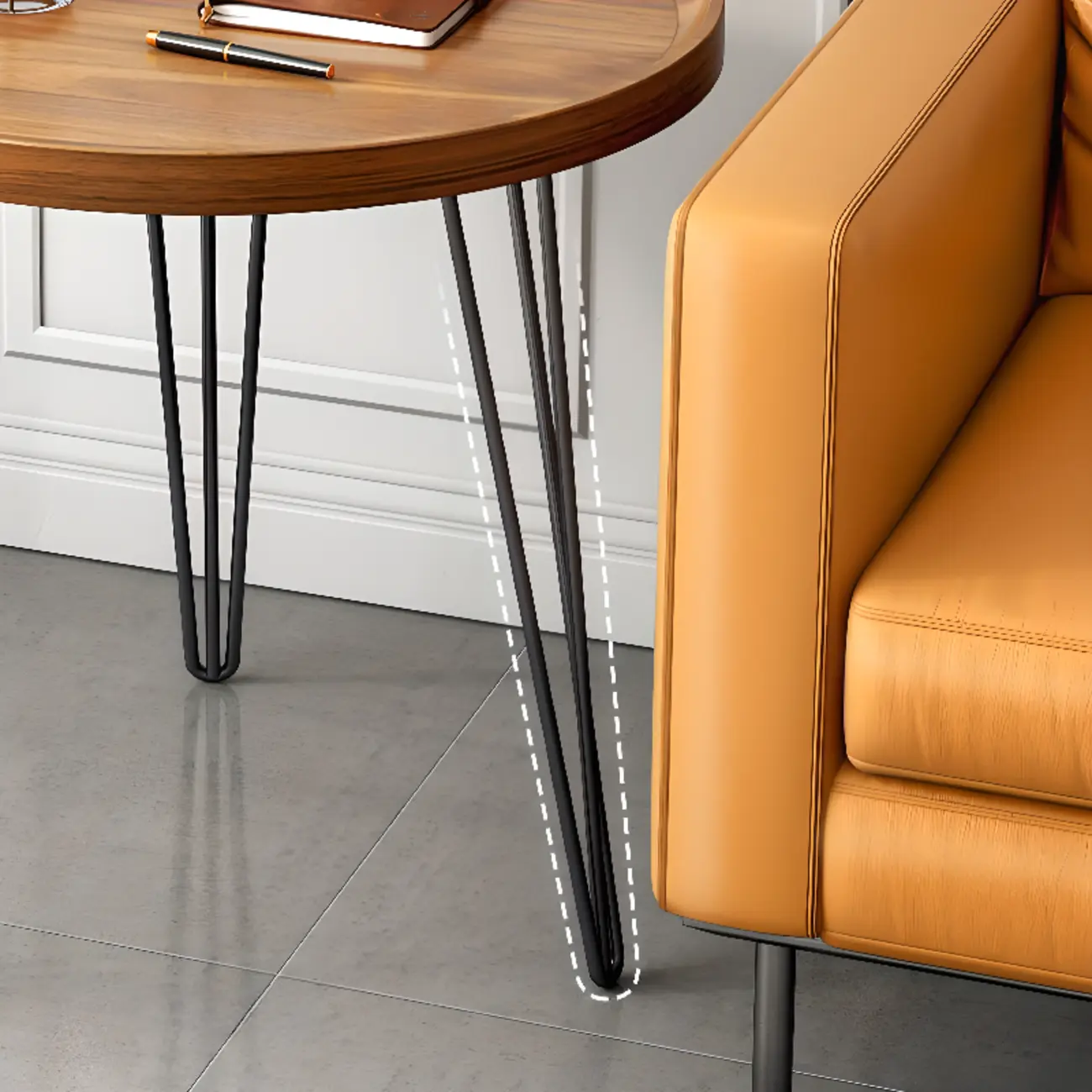 Solid Round Wood Side Table with Tray Top for Sofa Image - 5 | homeyfad