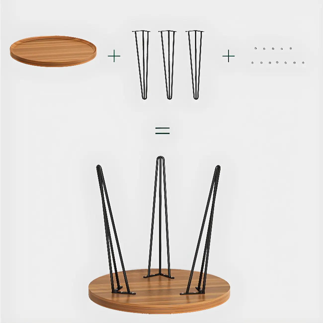 Solid Round Wood Side Table with Tray Top for Sofa Image - 6 | homeyfad