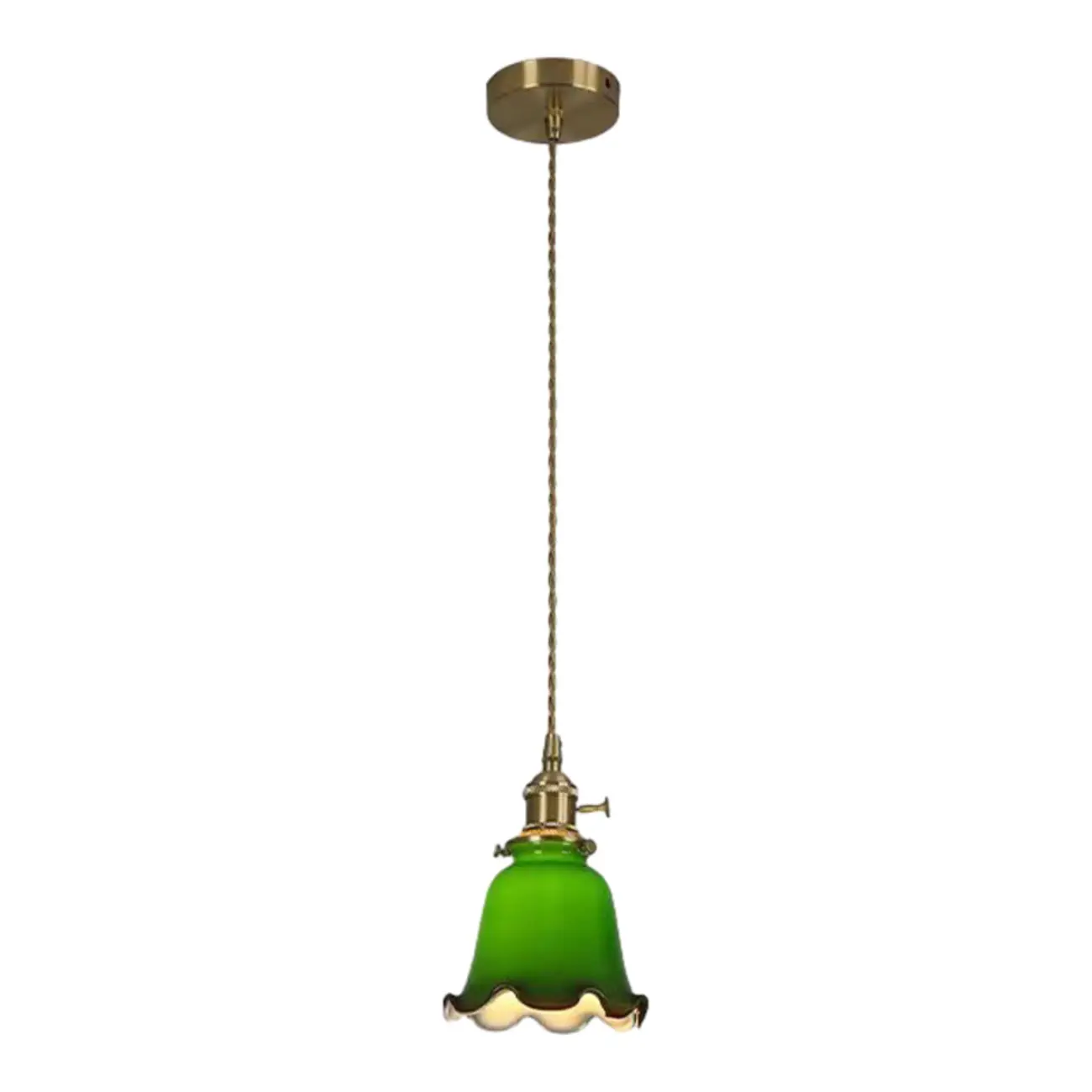 Vintage Green Dome Pendant Lamp with Bright Glass for Living Room Image - 5 | homeyfad