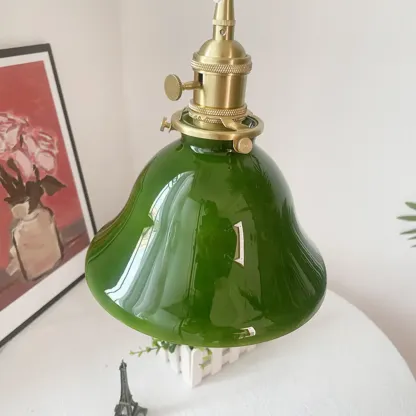 Vintage Green Dome Pendant Lamp with Bright Glass for Living Room Image - 9