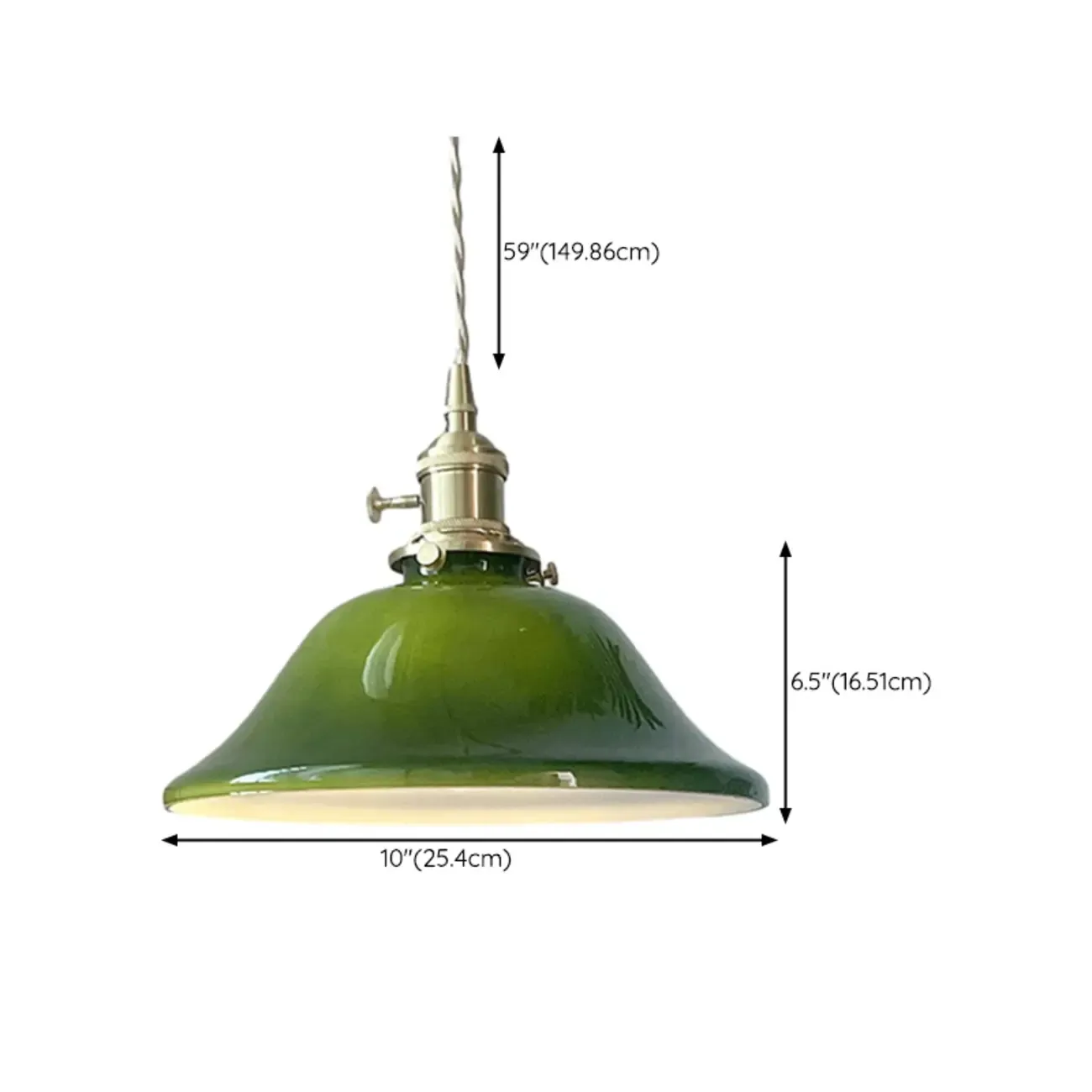 Vintage Green Dome Pendant Lamp with Bright Glass for Living Room Image - 12