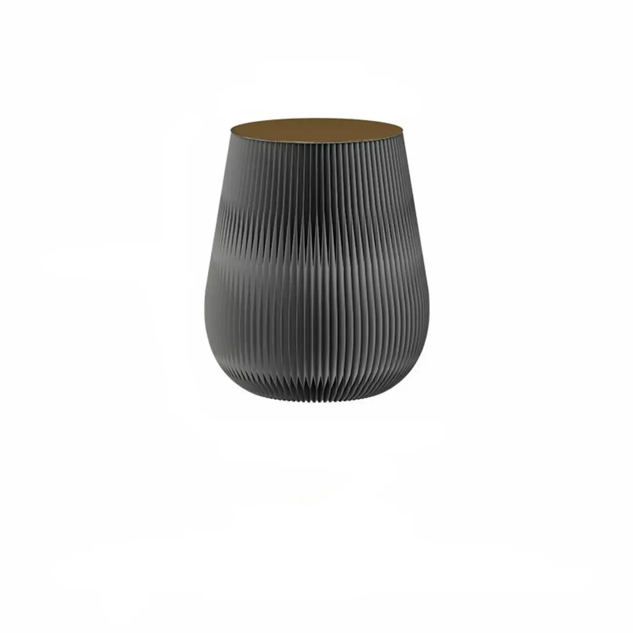 Foldable Round Accent White Drum End Table with Storage Image - 2