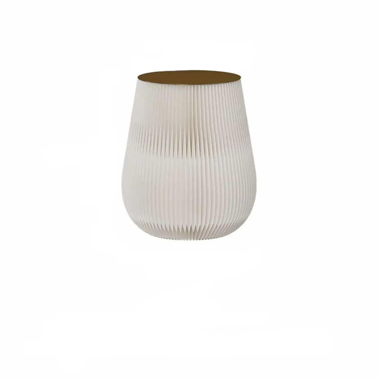 Foldable Round Accent White Drum End Table with Storage Image - 5