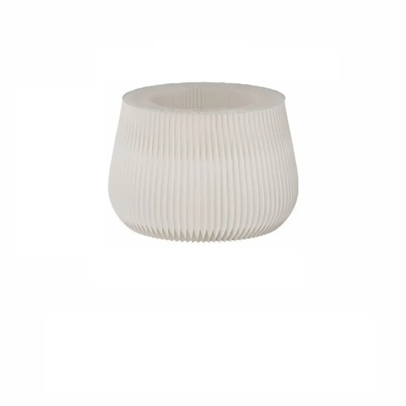 Foldable Round Accent White Drum End Table with Storage Image - 7